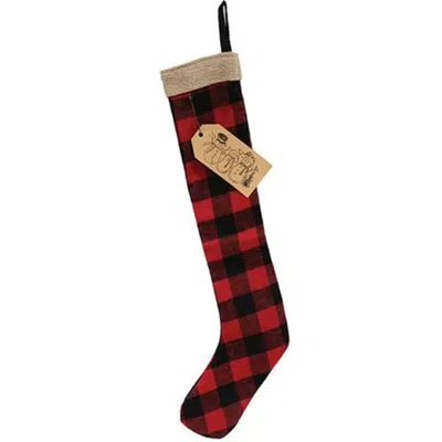 Homegifo Red & Black Check Stocking 20"
