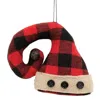 Homegifo *red & Black Check Stuffed Santa Hat Ornament