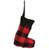 Homegifo *red & Black Check Stuffed Stocking Ornament