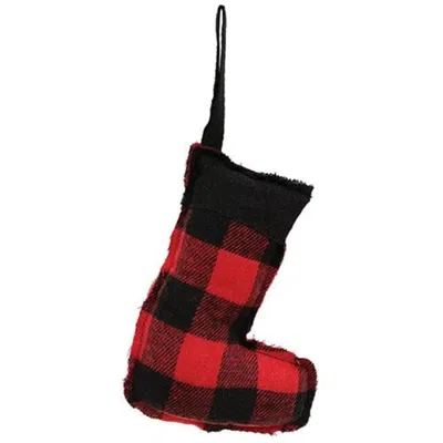 Homegifo *red & Black Check Stuffed Stocking Ornament