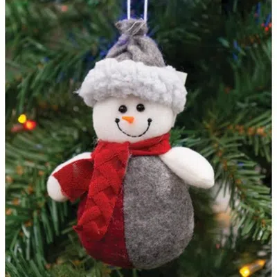 Homegifo Red & Gray Plush Snowman