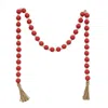 Homegifo Red & White Bead Garland W/tassel