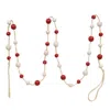 Homegifo *red & White Bright Bead Garland 48"