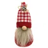 Homegifo Red & White Gingham Hat Gnome Sitter
