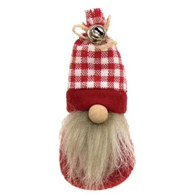Homegifo Red & White Gingham Hat Gnome Sitter