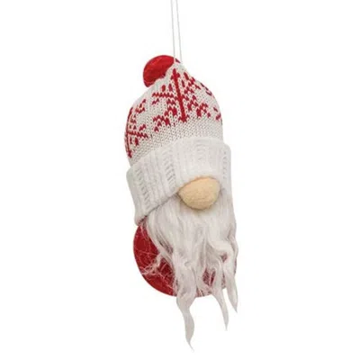 Homegifo *red & White Snowflake Beanie Gnome Ornament