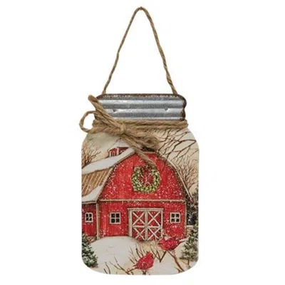 Homegifo *red Barn Mason Jar Hanger In Multi