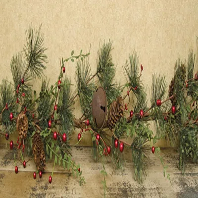 Homegifo Red Berry Pine Garland - 4ft In Green