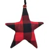Homegifo Red Buffalo Check Fabric Star Ornament