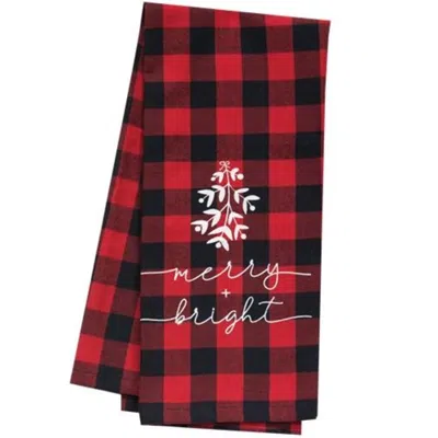 Homegifo Red Buffalo Check Merry And Bright Towel