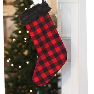 Homegifo Red Buffalo Check Stocking