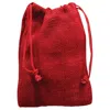 Homegifo Red Burlap Drawstring Bag 4x6