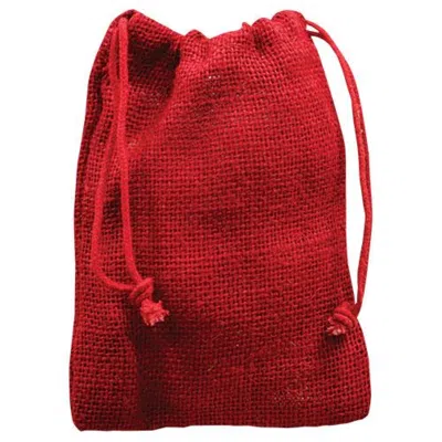 Homegifo Red Burlap Drawstring Bag 4x6