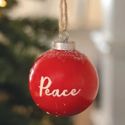 Homegifo Red Ceramic Ornament "peace"