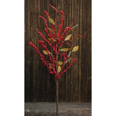 Homegifo Red Glitter Bud Spray In Brown