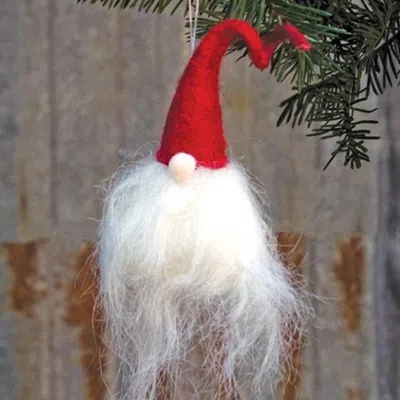 Homegifo Red Gnome Santa Ornament In Multi