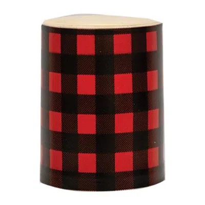 Homegifo *red Large Buffalo Check Timer Pillar 4"