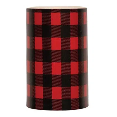 Homegifo Red Large Check Timer Pillar - 3"x5"