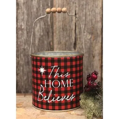Homegifo Red Plaid Believe Bucket