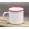 Homegifo Red Rim Enamel Coffee Mug