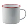 Homegifo Red Rim Enamel Soup Mug