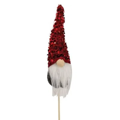 Homegifo *red Sequin Gnome Pick