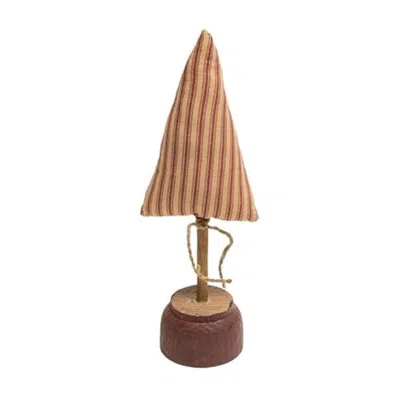 Homegifo *red Stripe Ticking Christmas Tree On Base 11"