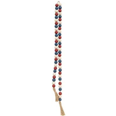 Homegifo Red White And Blue Bead Garland With Tassels In Multi