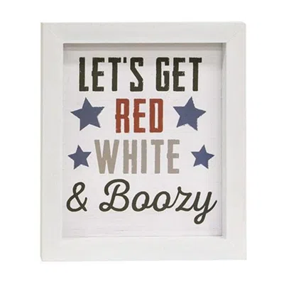 Homegifo Red White & Boozy Framed Sign