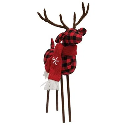 Homegifo Red/black Buffalo Check Standing Deer
