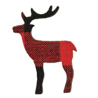 Homegifo *red/black Plaid Deer Bowl Filler In Brown