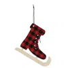Homegifo *red/black Plaid Skate Ornament