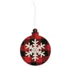 Homegifo *red/black Plaid Snowflake Ornament Ball