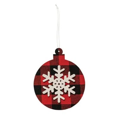 Homegifo *red/black Plaid Snowflake Ornament Ball