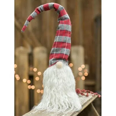 Homegifo Red/gray Plaid Gnome Ornament In Black