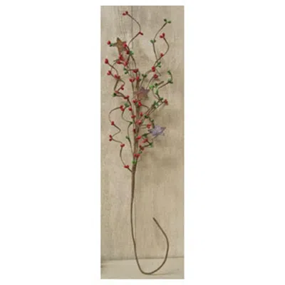 Homegifo Red/green Pip & Star Spray 24" In Neutral