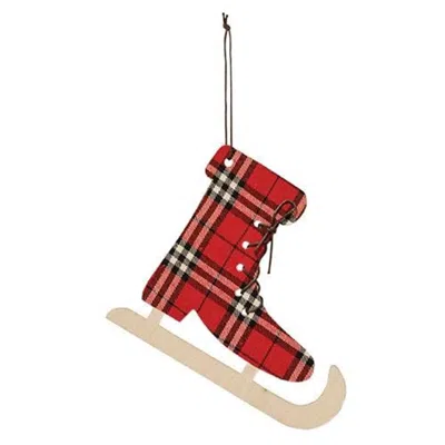 Homegifo *red/wht Plaid Skate Ornament