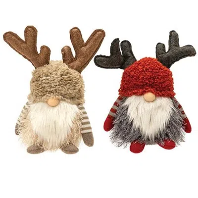Homegifo Reindeer Gnome Sitter 2 Asstd. In Multi
