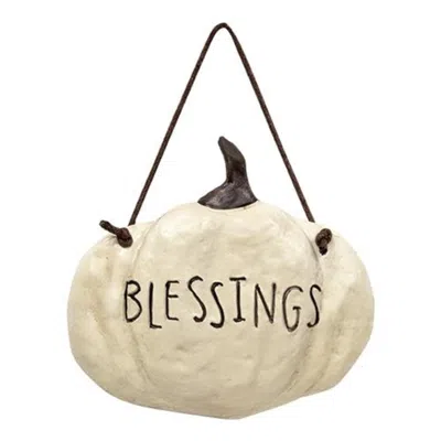 Homegifo Resin Blessings Pumpkin Hanger In Neutral