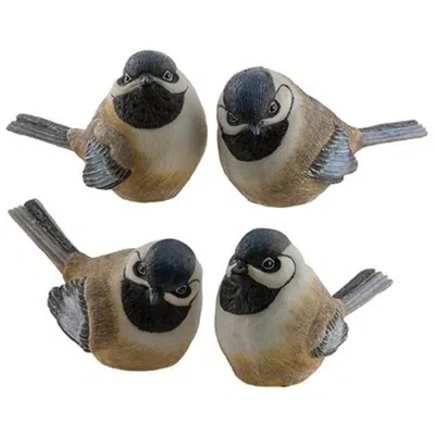Homegifo Resin Chickadee 4 Asstd. In Gray