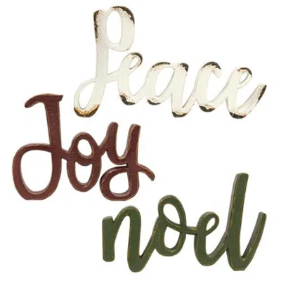 Homegifo *resin Christmas Word Sitter 3 Asstd. In Multi
