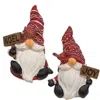 Homegifo Resin Noel/joy Gnome W/ Cardinal Friend 2 Asstd.