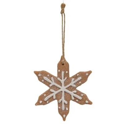 Homegifo Resin Pointed Gingerbread Snowflake Ornament In Brown