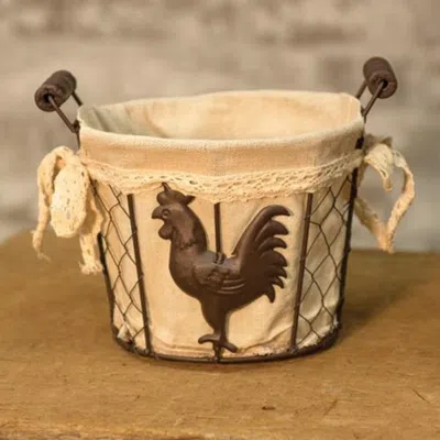 Homegifo Rooster Wire Basket In Neutral