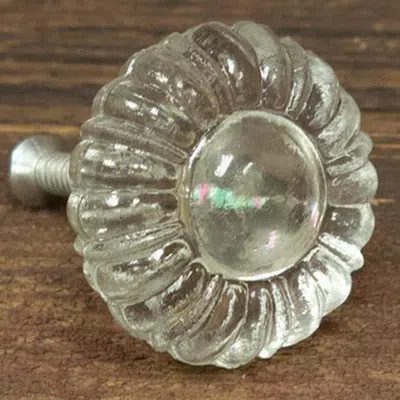 Homegifo Round Glass Knob In Transparent