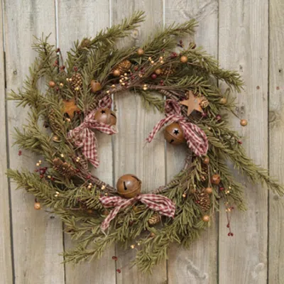 Homegifo Rustic Holiday Pine Wreath 18" In Green