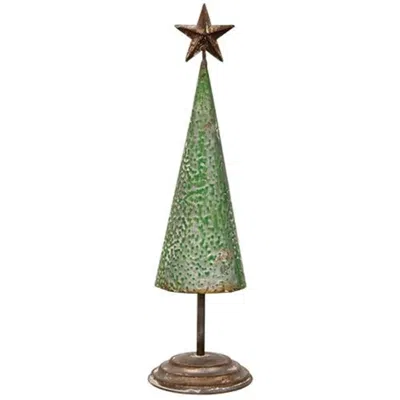 Homegifo Rustic Metal Tree 17-3/4 Inch In Green