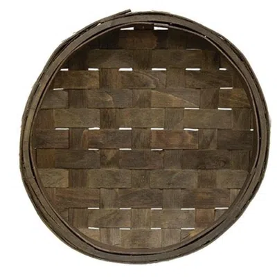 Homegifo Rustic Round Tray Basket In Brown