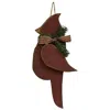 Homegifo Rustic Wood Chunky Hanging Cardinal W/pine & Bow Small