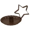 Homegifo *rusty & Black Finish Star Handle Taper Holder